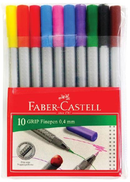 Faber Castell Fine Grip Colour Pen ( 0.4 mm) - 10 Pcs