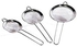 Set Of Tea Stainless Steel Strainers 3 Pieces Silver