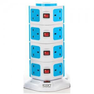 ICON Power Outlet, 15 Outlets & 2 USB, Blue