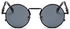 Retro steampunk round frame black sunglasses for men