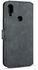 DG.MING Retro Oil Side Horizontal Flip Case For Xiaomi Redmi 7, With Holder & Card Slots & Wallet (Black)