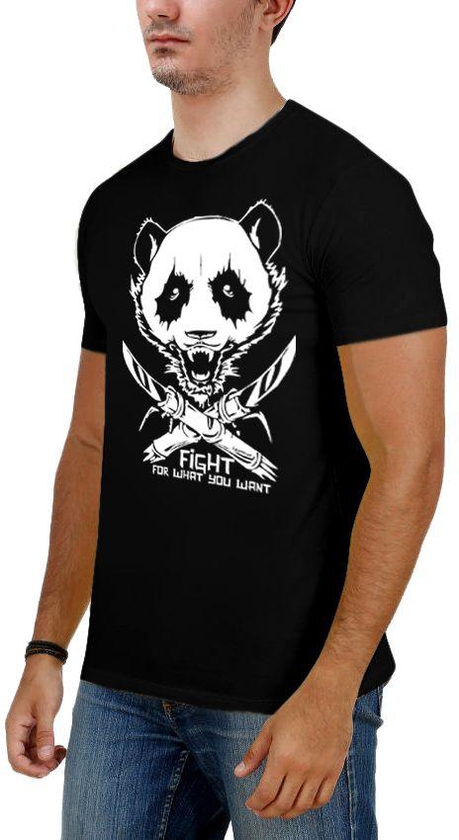 IZO Panda T-Shirt For Men-Black, XLarge