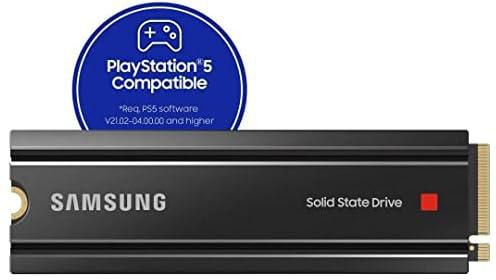 SAMSUNG 980 PRO SSD with Heatsink 1TB PCIe Gen 4 NVMe M.2 Internal Solid State Hard Drive, Heat Control, Max Speed, PS5 Compatible, MZ-V8P1T0CW