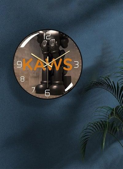 Modern Wall Clock KAWS Clock Wall Art Wall Decorative for Living Bedroom Kitchen Entryway Office Retail Mute Sweep Fashion Design AA Battery Powered Black Frame Size 30cm or 12 inches Type B