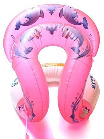 Generic 0.25mm PVC Inflatable Swim Arm Ring Swimming Laps Life Vest,S Pink