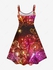 Plus Size Glitter Sparkling Heart Fireworks Print Valentines Ombre A Line Tank Party Dress - 2x