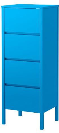 NORDLI Chest of 4 drawers, blue