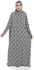 Izor Self Pattern Zippered Isdal With Attached Veil - White & Black