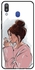غطاء حماية واقٍ بطبعة فتاة تشرب شاياً لهاتف سامسونج جالاكسي M20 متعدد الألوان
