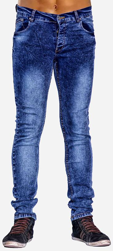 Skinny Jeans with Wash Out Effect - Blue