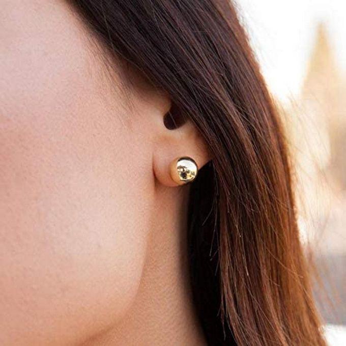 Gold Ball Metal Shape Stud Earring Earrings For Women Girls