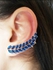 Blue Crystals Silver Ear Cuff - One Sided Earring