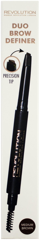 ريفليوشن، قلم حواجب مزدوج بني متوسط - 1 قطعة