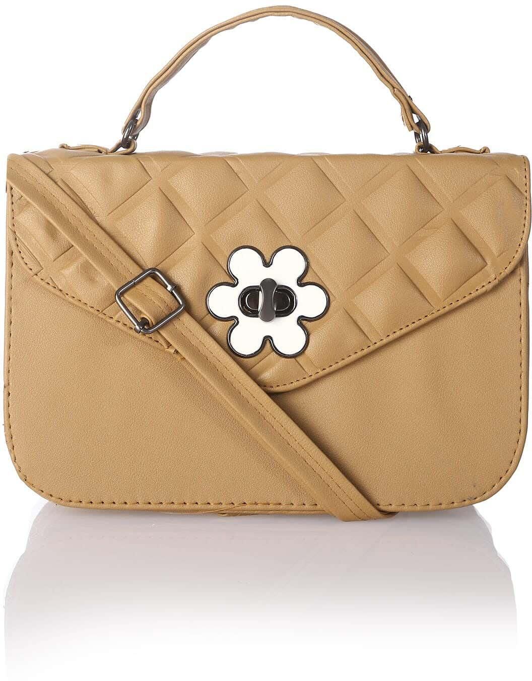 Get Ladies Leather Handbag, 20×15 cm - Brown with best offers | Raneen.com