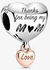 باندورا سوار بدلاية على شكل قلب بعبارة Love You Mom - مجوهرات نسائية مذهلة - هدية للنساء في حياتك - مصنوع من الفضة الاسترلينية والوردي مع صندوق هدايا
