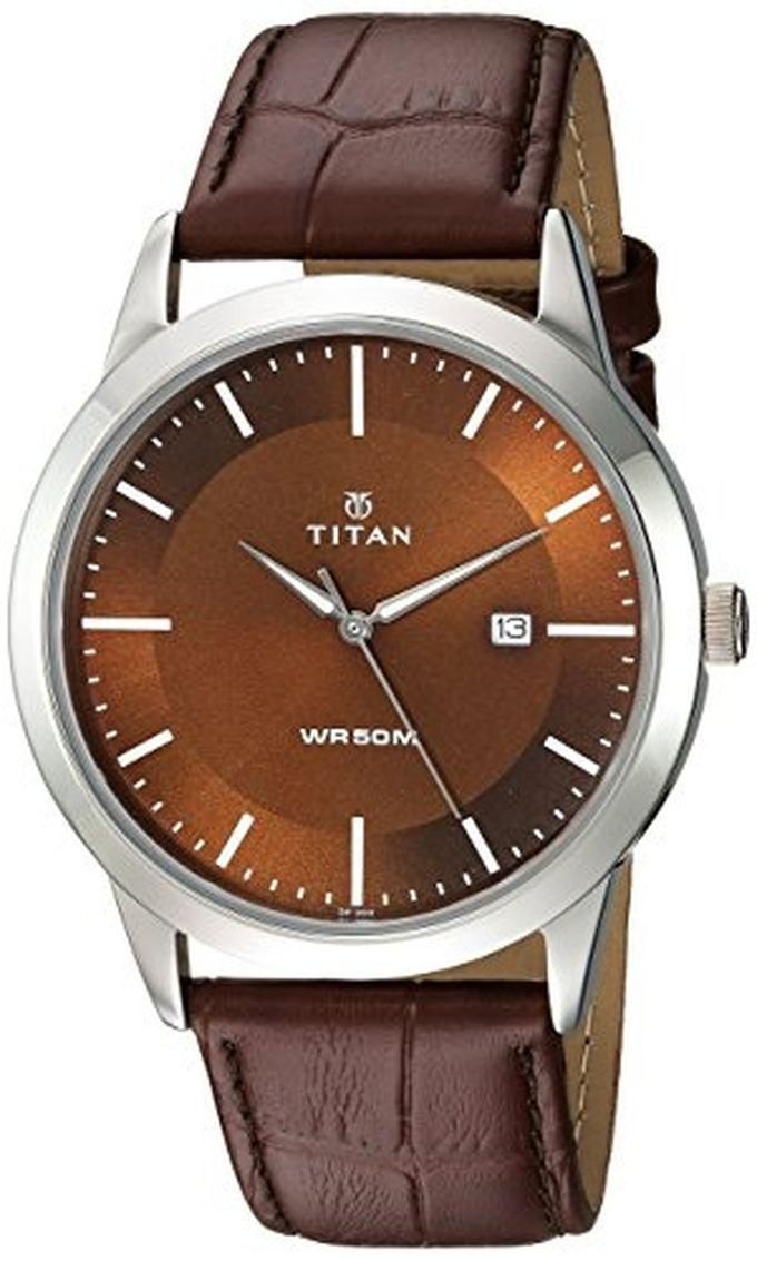 Titan Leather Men Watch - Brown