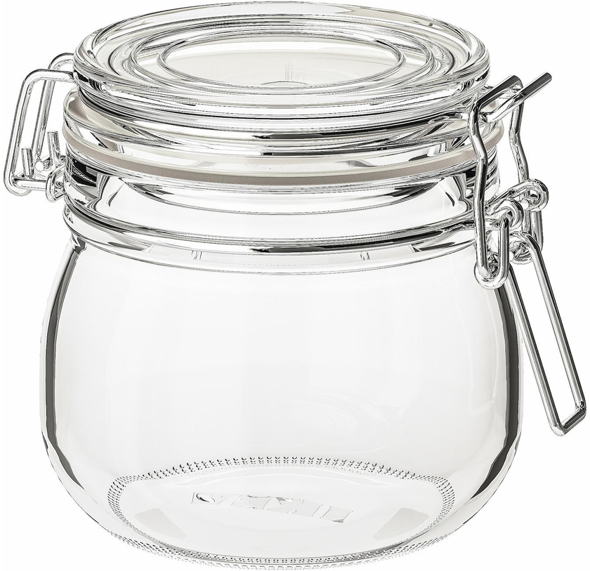 KORKEN Jar with lid - clear glass 0.5 l