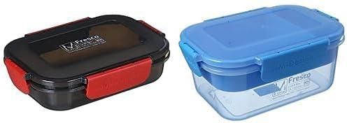 M design lunch box, 600 ml - black and red + M design lunch box, 1.1 liter - blue