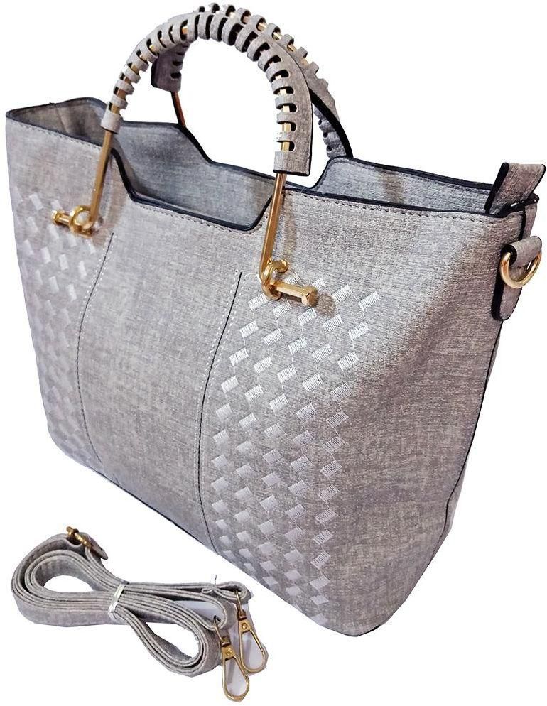 Women Leather Bag Light Gray
