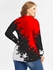 Plus Size Paint Splatter Colorblock Long Sleeves Shirt - 5x | Us 30-32