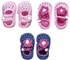 حذاء كروشيه للأطفال من السنافر - وردي فاتح، وردي وأزرق - 6-9 M (عبوة من 3)