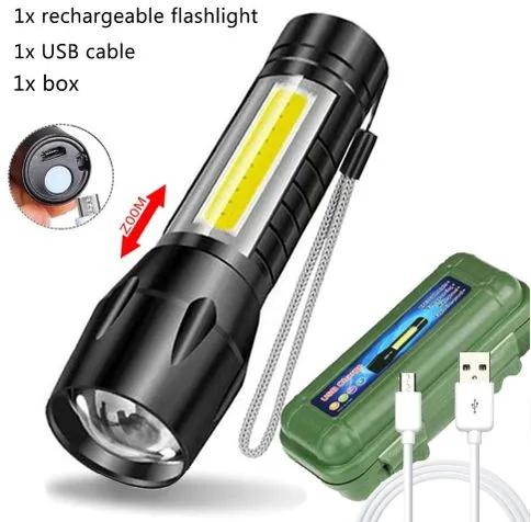 Torch USB Rechargeable Torch Powerful Torch Rechargeable Torch