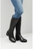 Women's Black Leather Long Boots