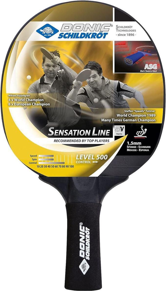 Donic Schildkroet Sensation Table Tennis Racket, Level 500 - Multi Color