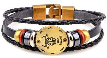 Taurus Design Multi Strand Leather Bracelet