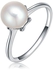 Roxi Simple Pearl Ring - Silver