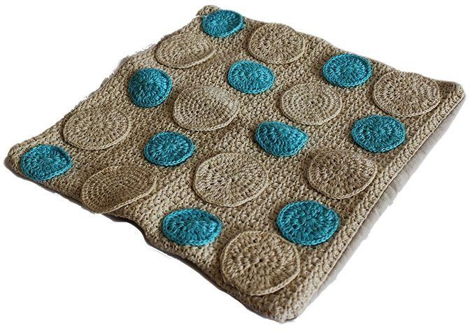 Anamel Handmade Crochet Cushion Cover - Multicolor