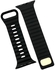 سوار من السيليكون لساعة Apple Watch Series 4/5/6 حزام 42/44 مم تصميم إغلاق بدبوس وثنية أسود