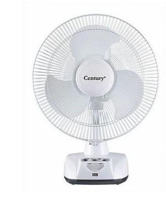 Century 12'' Rechargeable Table Fan With LED Light