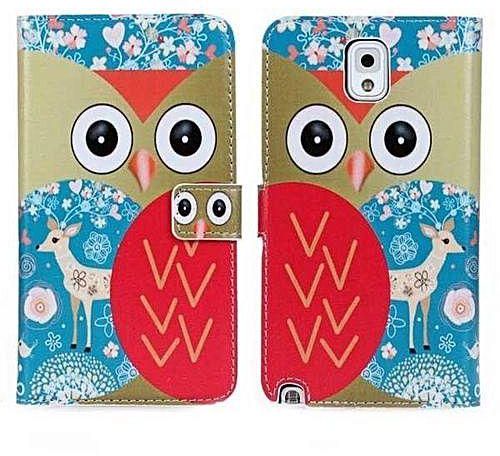 Universal Red Owl Wallet Stand Leather Case For Samsung Galaxy Note 3 N9000