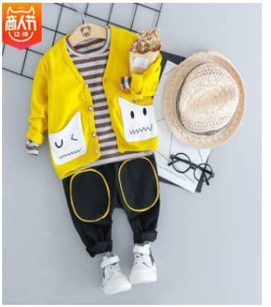 Aile Rabbit High Quality 3pcs Boy's Button Jacket,inner & Trouser Set
