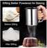 Flour Sifter for Baking Stainless Steel 3 Cup Double Layers Sieve with Hand Press Design for Powered Sugar