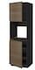 METOD High cab f oven w 2 doors/shelves, black/Voxtorp walnut effect, 60x60x200 cm - IKEA