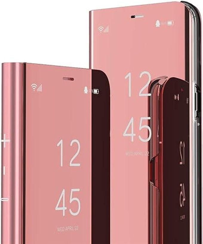 QIVSTARS Case For Samsung Galaxy Note 9 Cool Style Clear View Window Electroplate Plating Stand Scratchproof Full Body Protective Flip Ultra Slim Cover for Samsung Galaxy Note 9 PU Mirror:Rose Gold QH