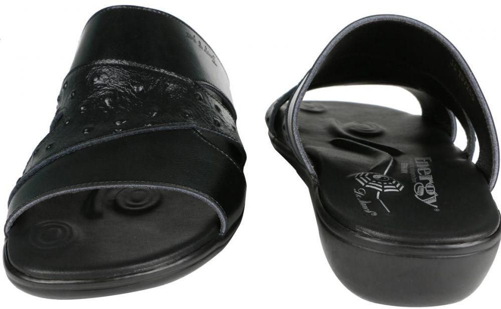 medical Slippers  Men Black by Dr. Mauch ، Size 40 ، Leather