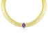 Vera Perla Women's 18K Gold 10mm Oval Cut Amethyst 0.12Ct Diamonds Necklace