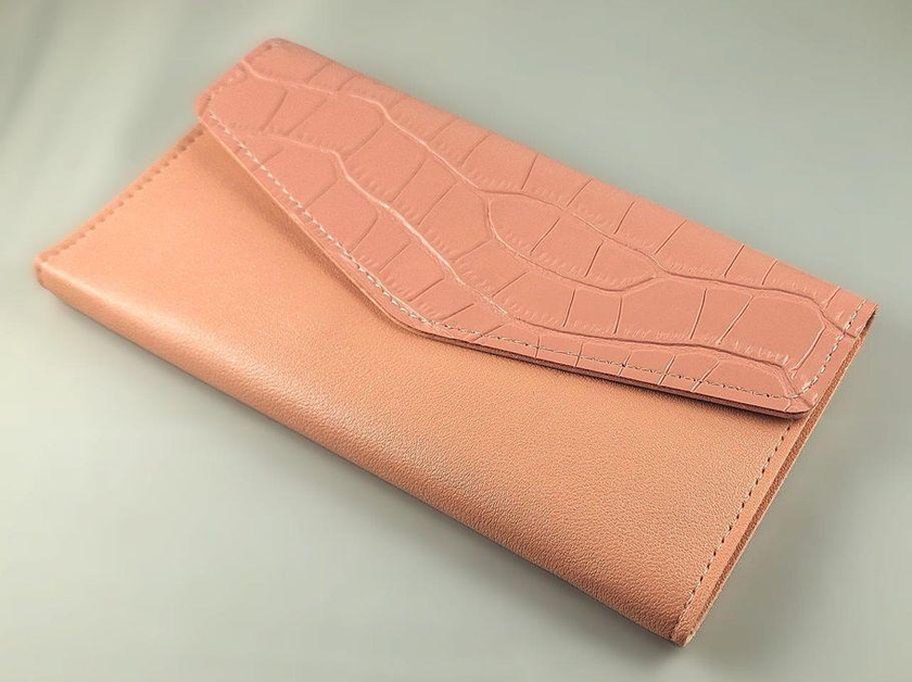 Elegant Slim Wallet - Pink Color Leather