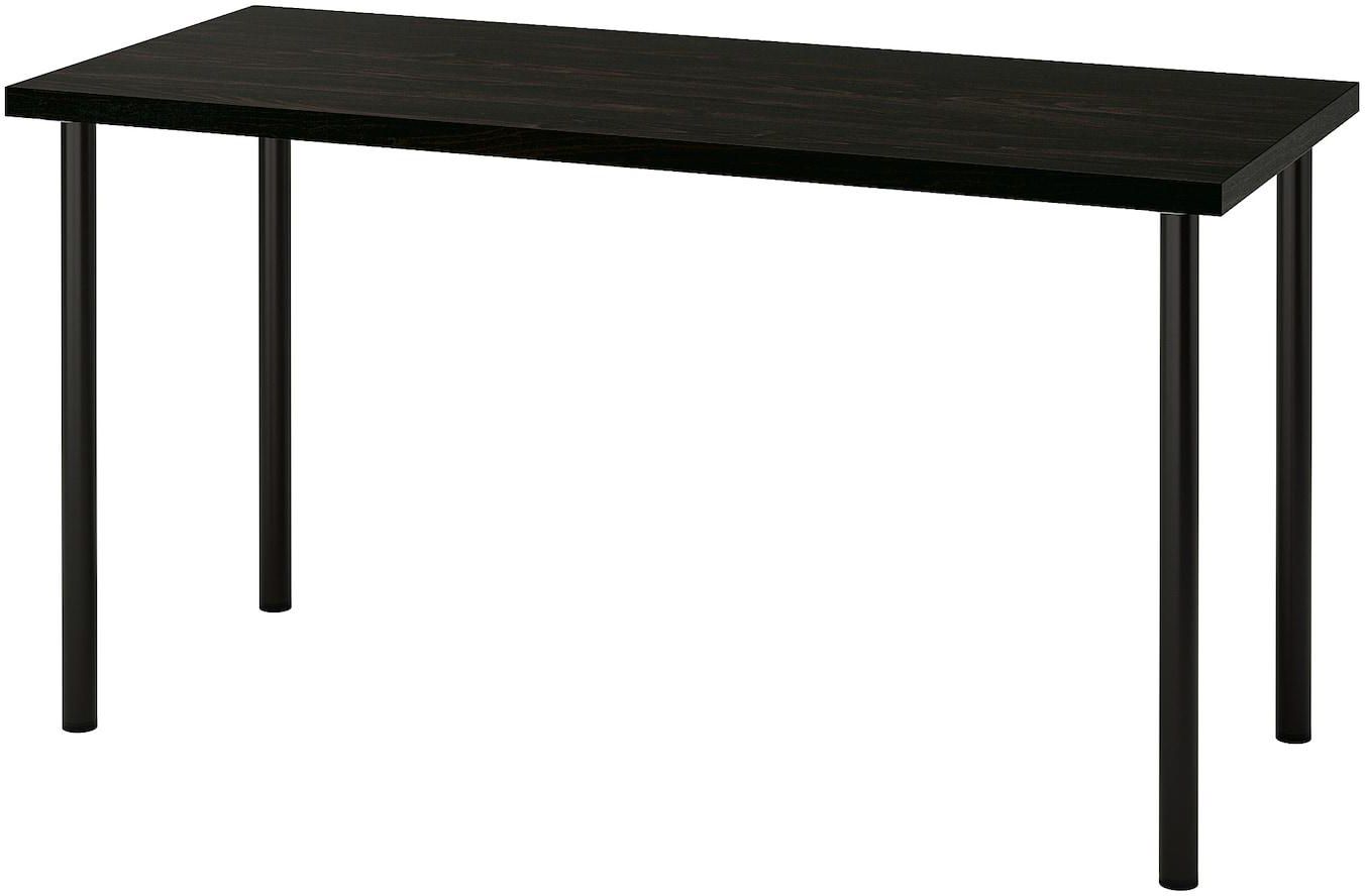LAGKAPTEN / ADILS Desk - black-brown/black 140x60 cm