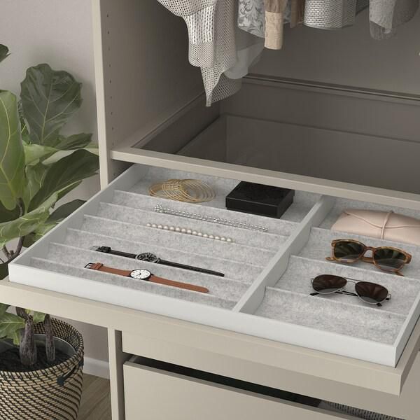 KOMPLEMENT Pull-out tray with insert, beige/light grey, 75x58 cm - IKEA