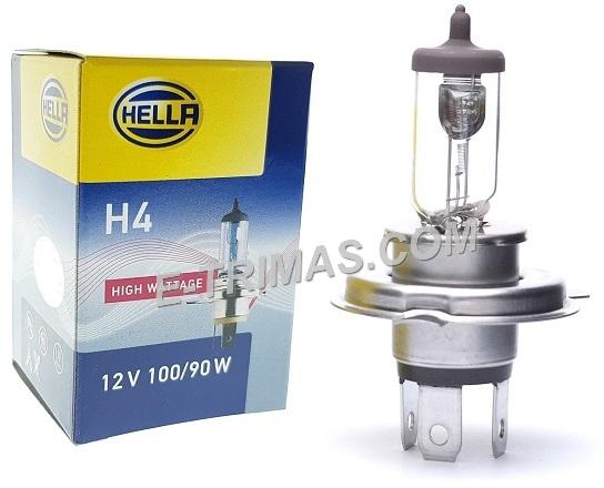 Hella  8GJ002525203 Genuine Headlight Heavy Duty Bulb H4 12V 100/90W Original (Warm White)