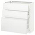 METOD / MAXIMERA خزانة أساسية مع 3 أدراج, أبيض/Lerhyttan رمادي فاتح, ‎80x37 سم‏ - IKEA