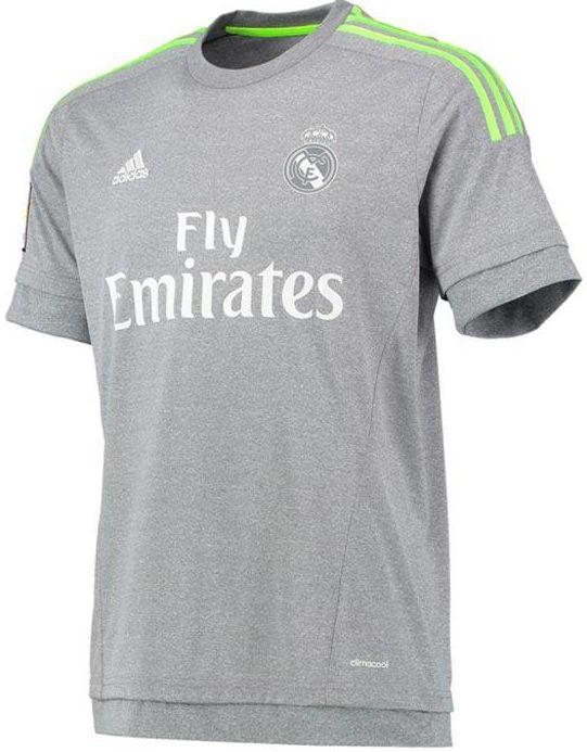 Adidas Real Madrid FC Away Football Jersey for Boys - Large, Gray/Neon Green