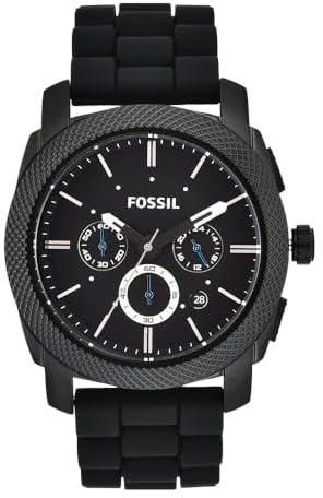 Fossil Machine Watch For Men Analog Silicone Band Fs4487, Quartz