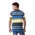 Andora Cotton Short Sleeves Striped Regular-Fit Polo Shirt for Men - Blue and Yellow, M