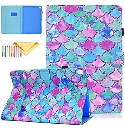Case for iPad 10.2 2020/2019, iPad 8th/7th Generation Case, iPad 10.5" Cover Air 3 2019 Tablet, Smart Slim Lightweight Stand Folio Cover with Auto Wake/Sleep & Pencil Holder,Color Fish Scales