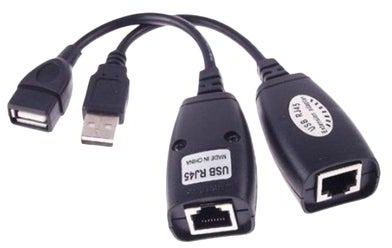 USB Cat5-Rj45 LAN Extension Adapter Black